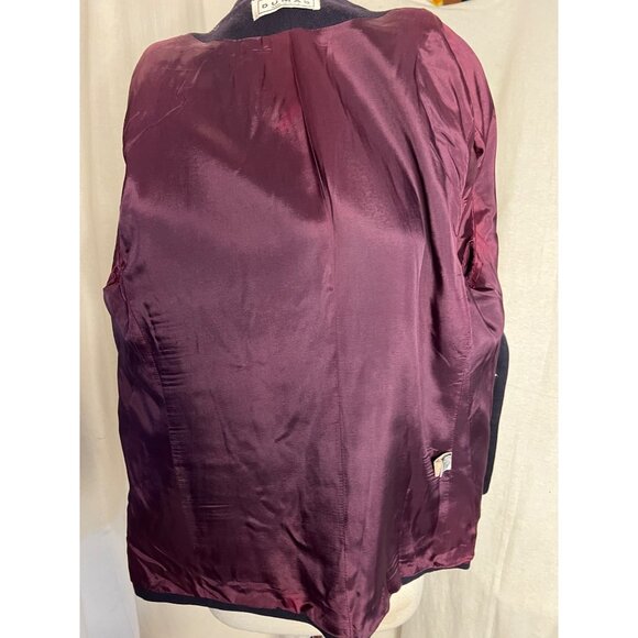 Dumas petite double breast Blazer 12 P Wool USA Corp Core Goth Office - Picture 11 of 16